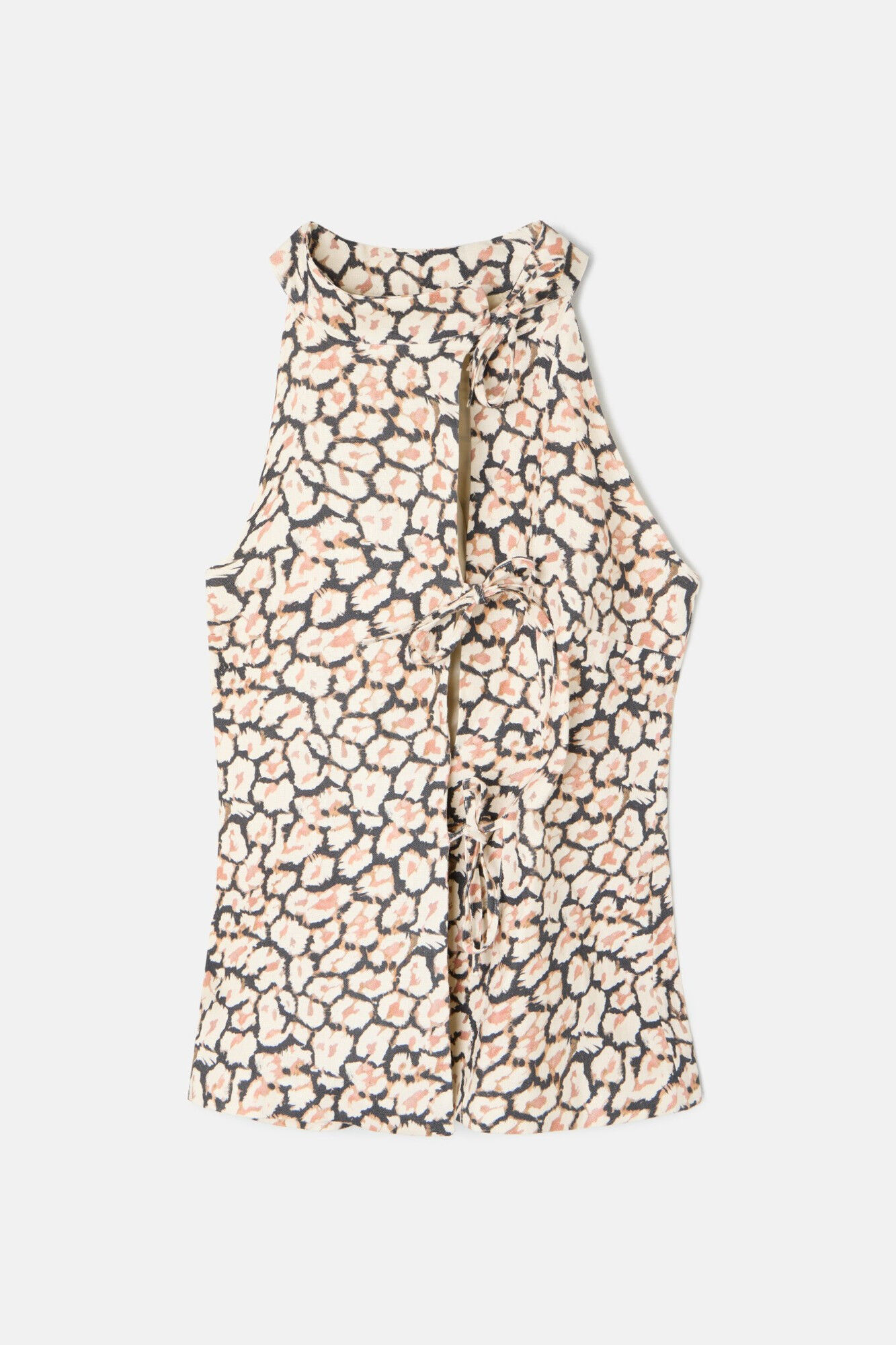 Silbon Colete de linho com estampado animal