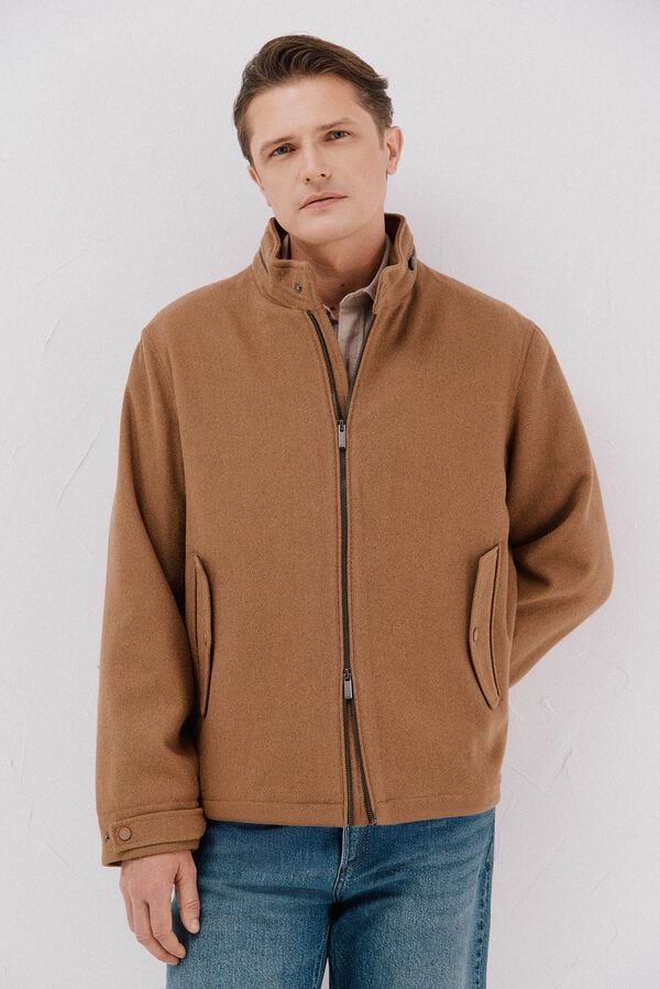 Cortefiel Wool jacket Camel
