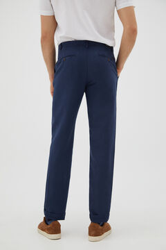 Cortefiel Cotton and linen chinos Navy
