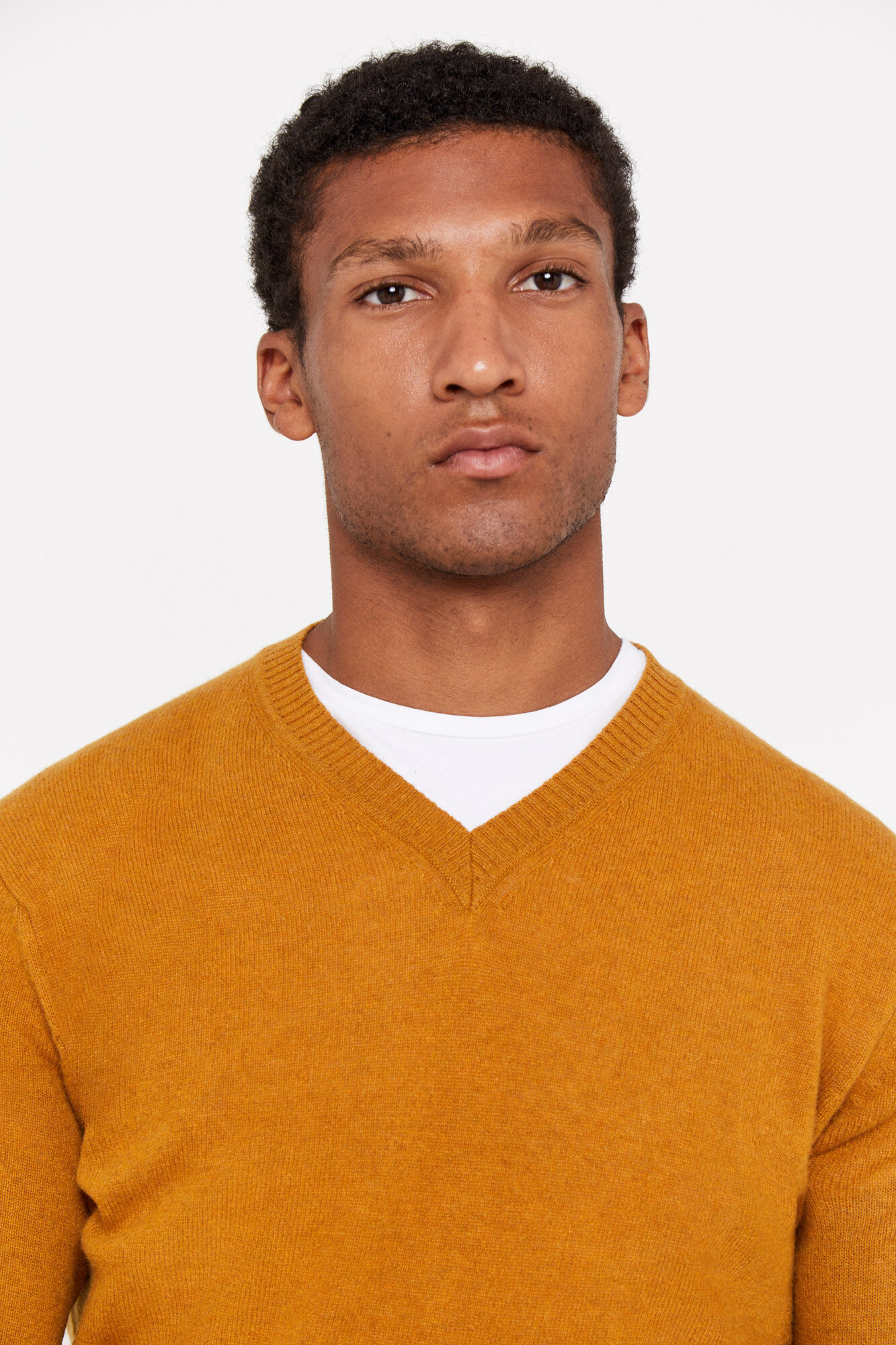 Gold v neck jumper top
