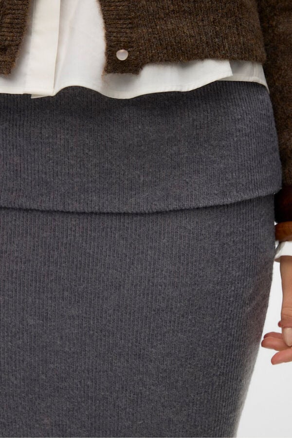 Vero Moda Malha midi de saia Cinzento