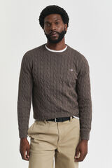 Gant Camisola de algodão com gola redonda Verde