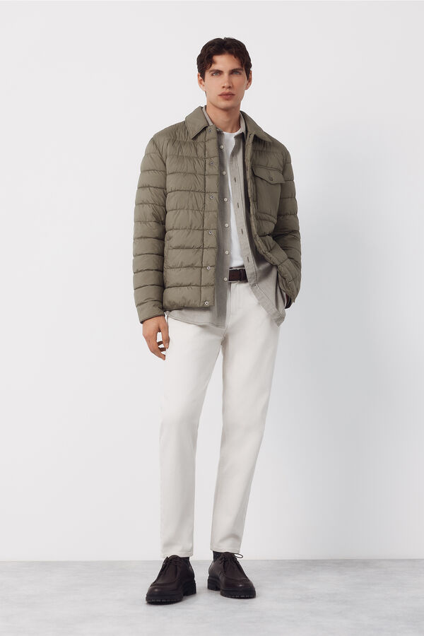 Cortefiel Ultralight quilted overshirt Kaki
