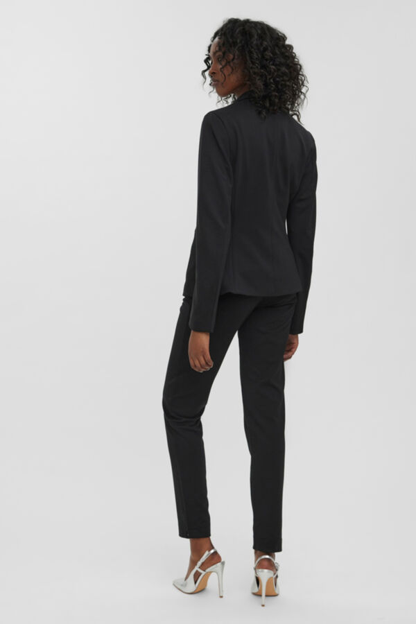 Cortefiel Women's long-sleeved blazer with pockets Black