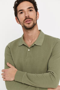Cortefiel Essential long-sleeved polo shirt Kaki