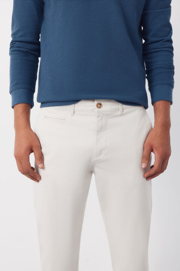 Cortefiel Slim fit chinos Ivory