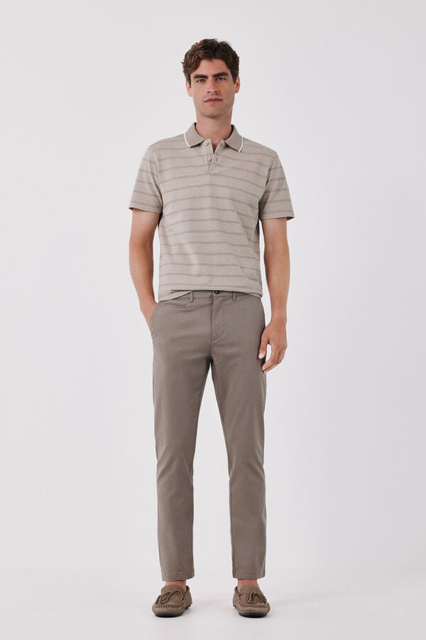 Cortefiel Lightweight slim chinos Brown