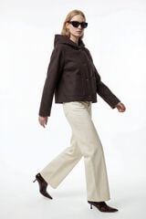 Vero Moda Short cloth coat Dark brown