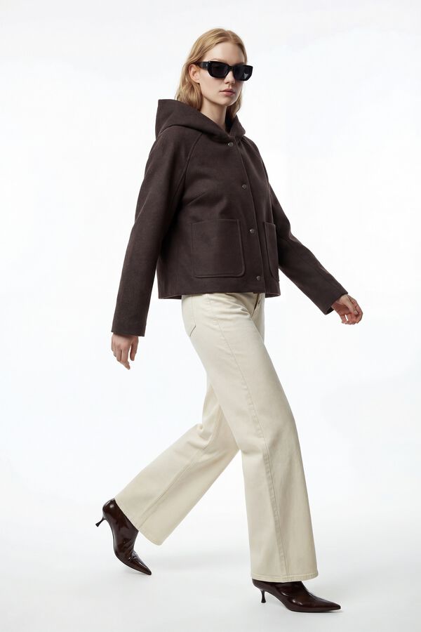 Vero Moda Short cloth coat Dark brown