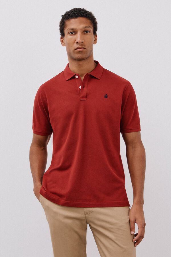 Cortefiel Basic piqué polo shirt Maroon