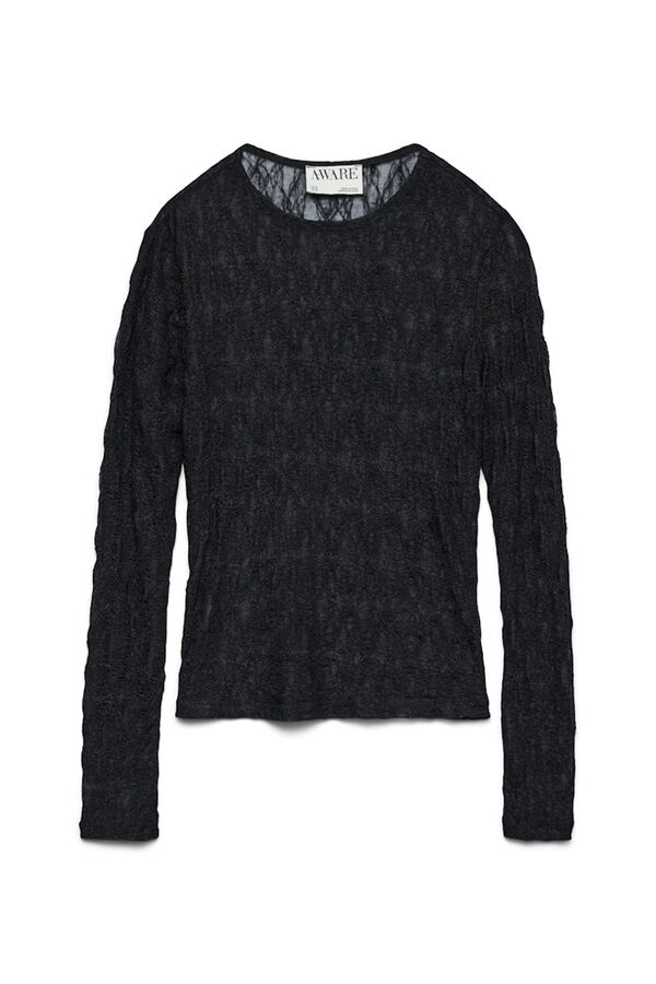 Vero Moda Top de renda manga  Preto