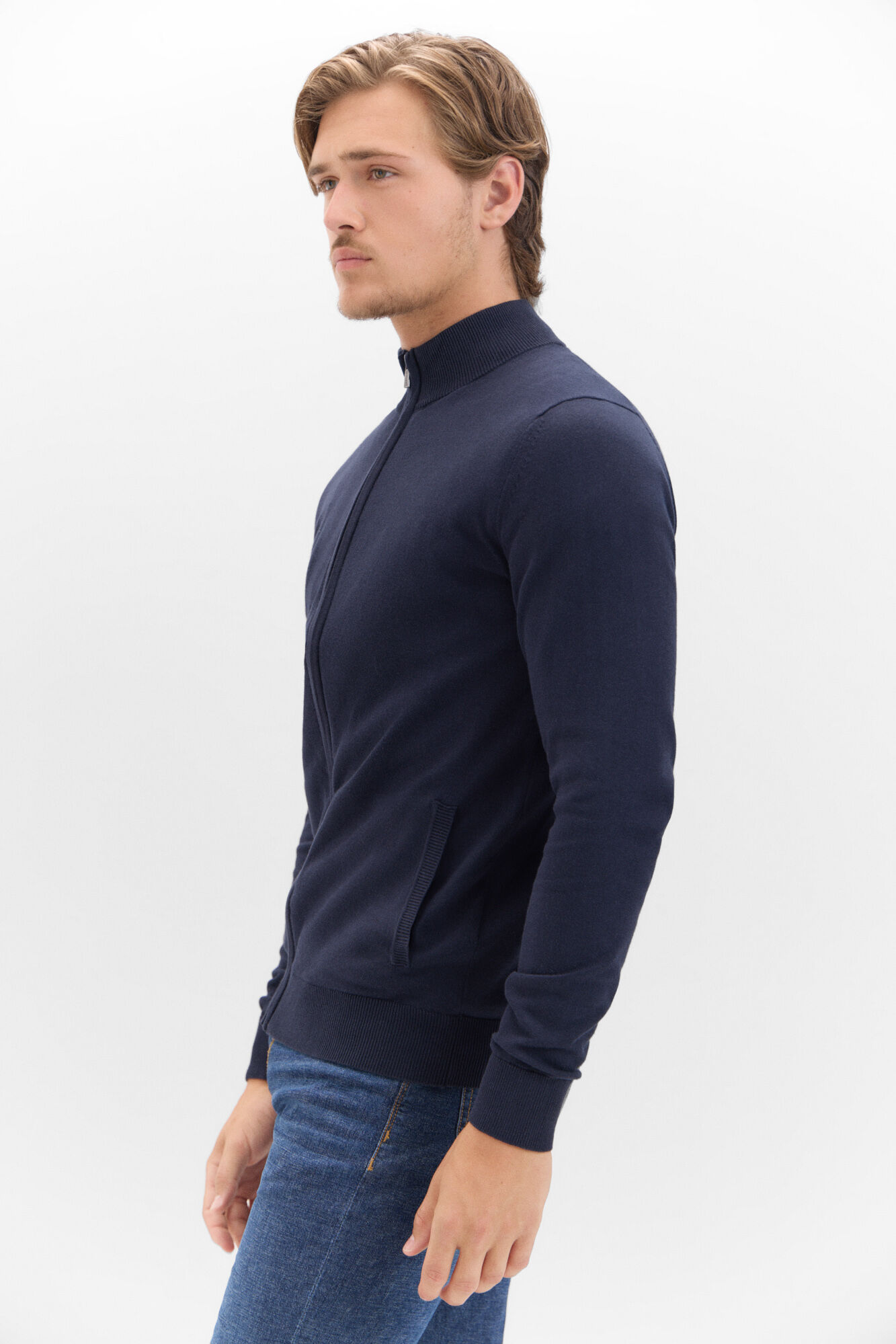 Mens cotton zip up cardigans discount