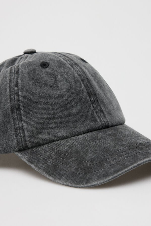 Cortefiel Studded denim cap Grey