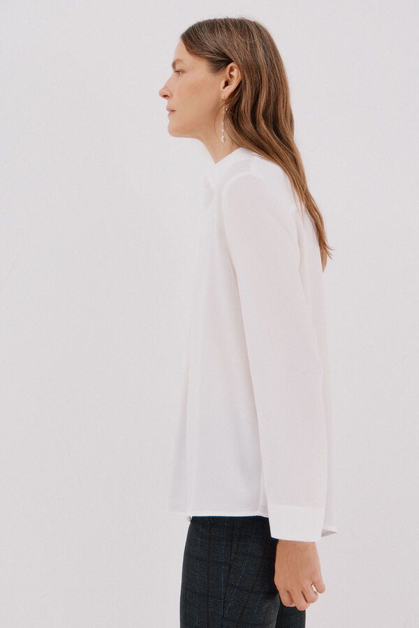 Cortefiel Pleated shirt White