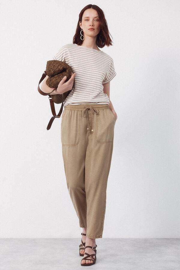 Cortefiel Striped t-shirt Beige