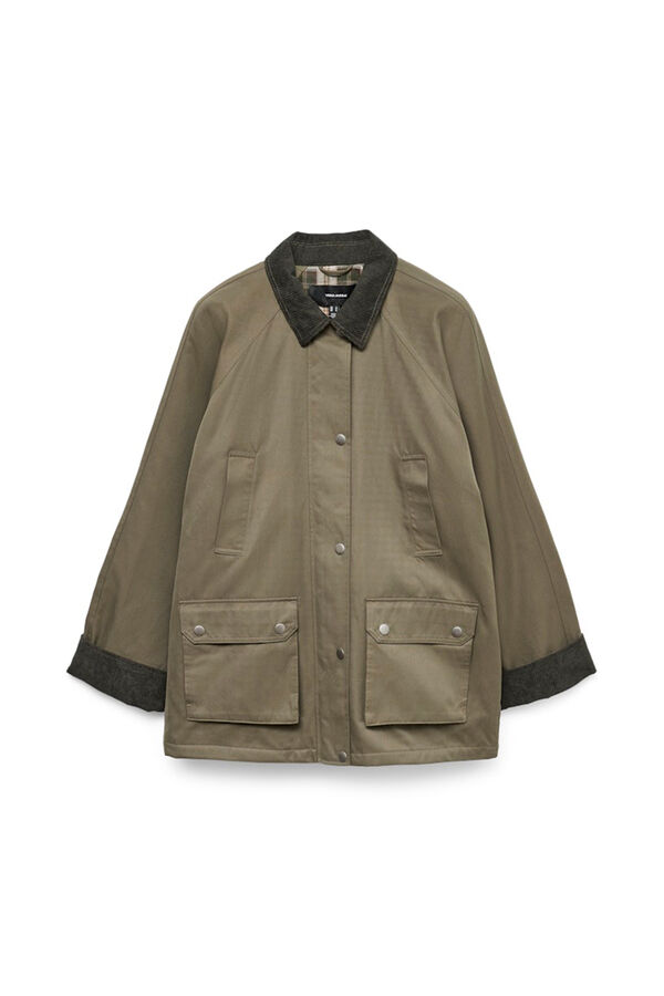 Vero Moda Parka encerada com vários bolsos  Verde