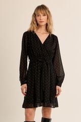 Molly Bracken Vestido curto com la&ccedil;ada e estampado Preto