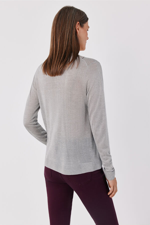 Cortefiel Casaco decote em bico Cinzento