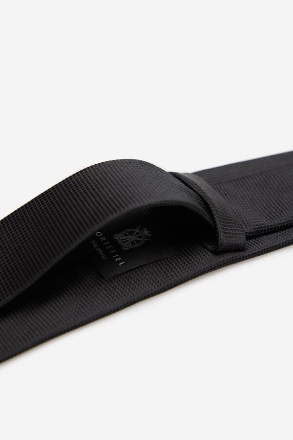 Cortefiel Natural silk tie Black