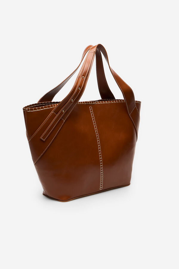Cortefiel Basket with stitching Brown