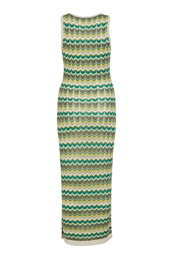 Vila Vestido midi em malha malha com lurex Verde