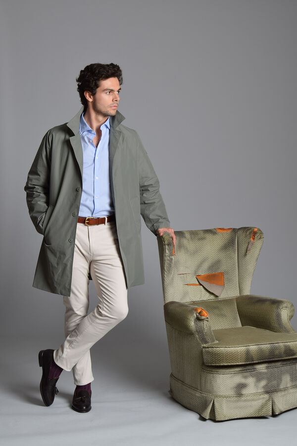 Cortefiel Trench coat Green