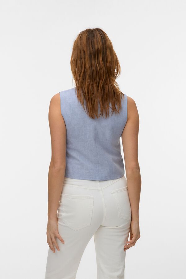Vero Moda Button-fastening gilet with front slit Blue