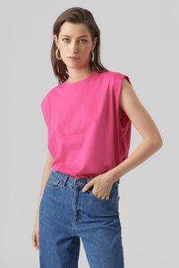 Cortefiel T-shirt with shoulder pad details  Pink