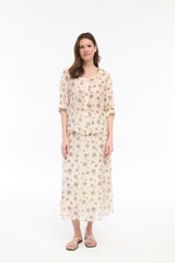 Vila Saia midi estampada com viscose Cinzento