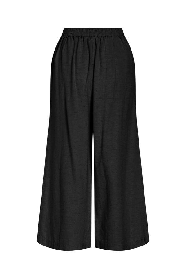 Vila Cal&ccedil;a culotte de linho para mulher Preto