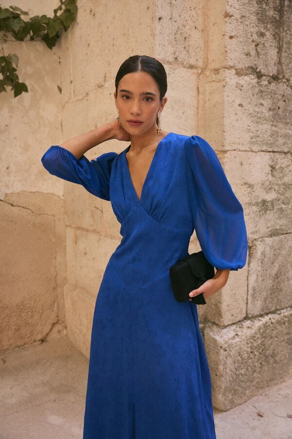 Pol&iacute;n Et Moi Vestido de convidada Azalea Azul