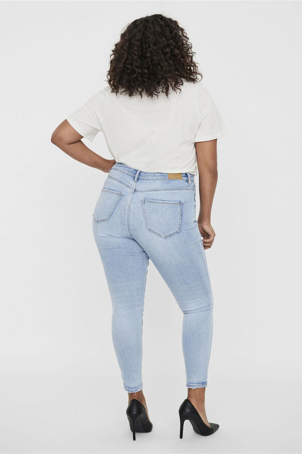 Cortefiel Jeans slim fit com cintura alta e curva Azul