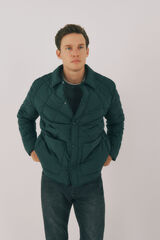 Cortefiel Quilted overshirt Dark green