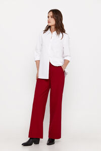 Cortefiel Wide leg trousers Red