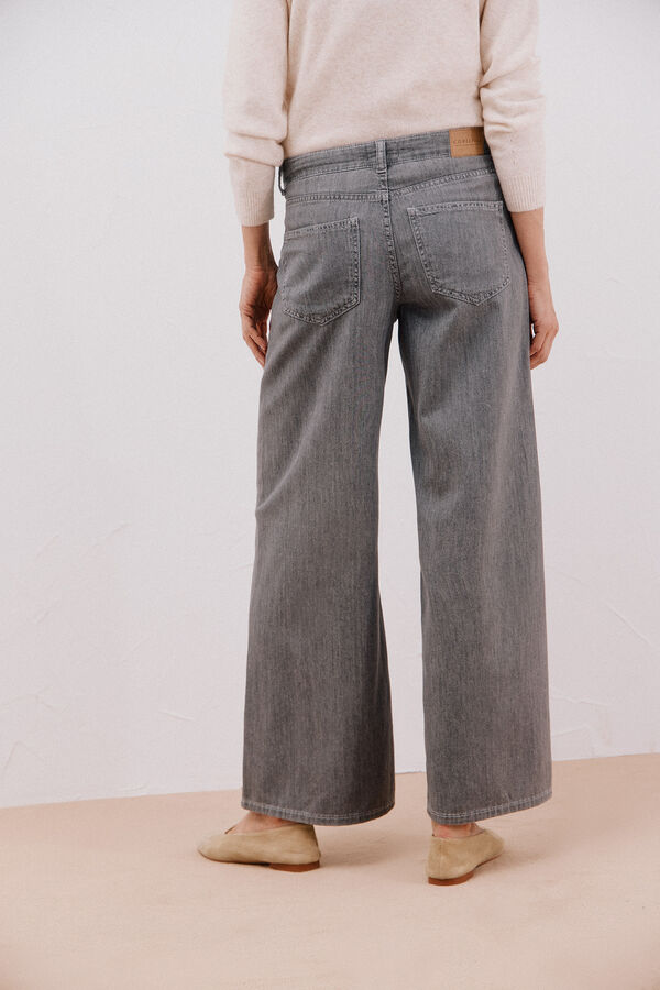 Cortefiel Calça jeans palazzo longa  Cinzento