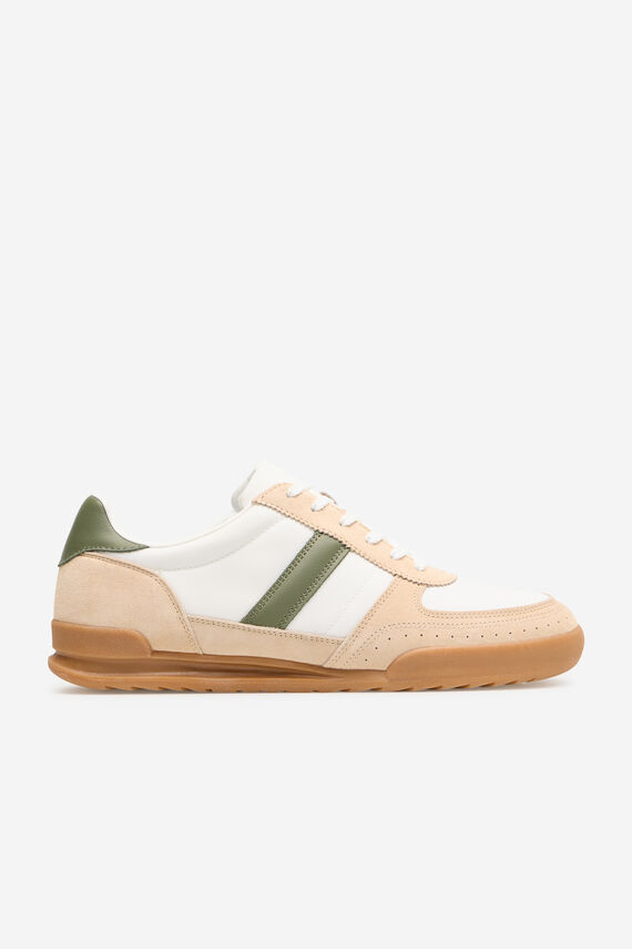 Zapatilla piel y textil