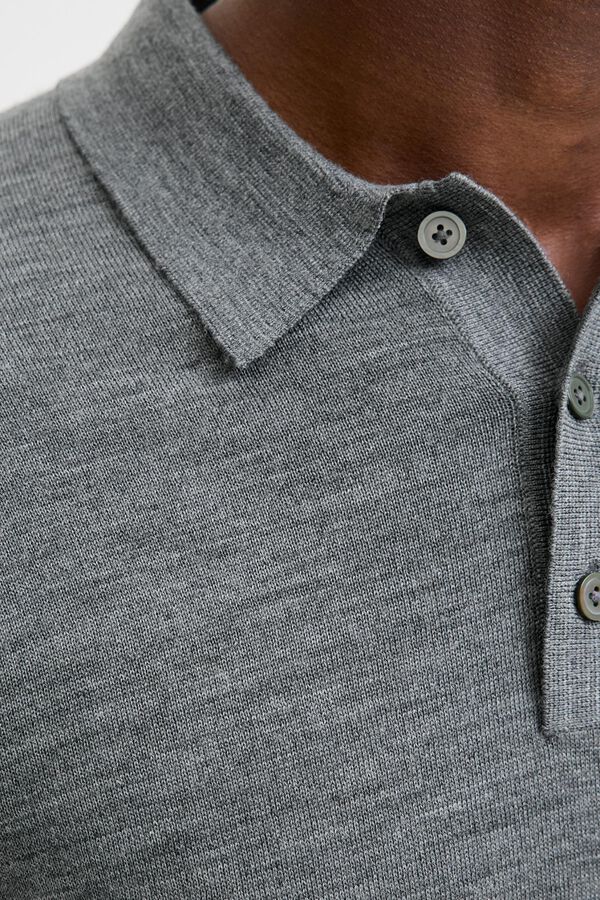 Jack & Jones Polo de malha merino Cinzento