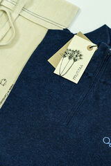 Mutitaa Camisola Chen com gola na fecho-éclair Azul
