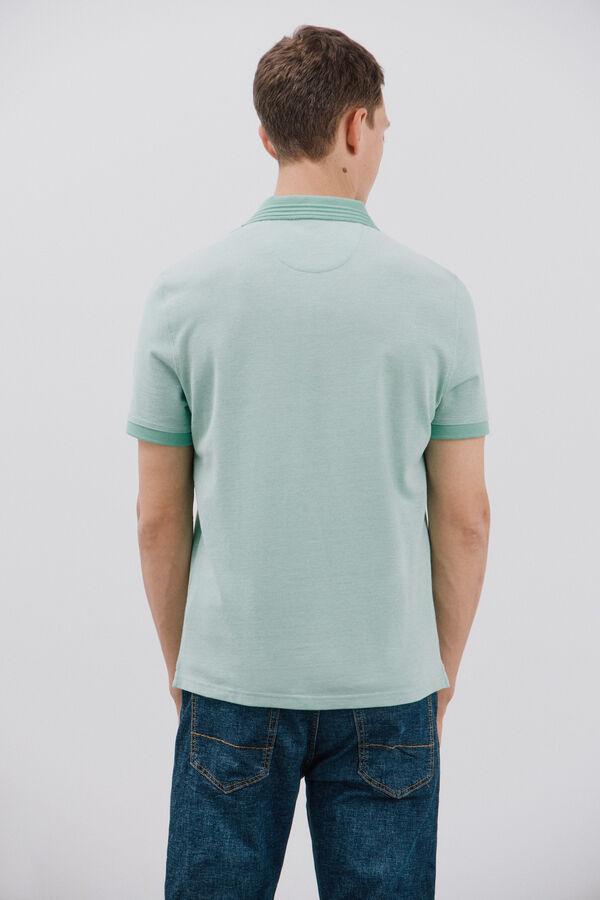 Cortefiel Oxford polo shirt Green