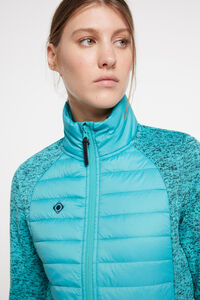 Cortefiel Combined jersey-knit fleece jacket with Mount-Loft padded front and back panels: Turquoise