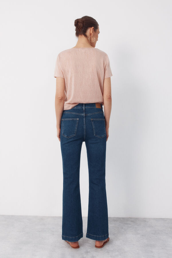 Cortefiel V t-shirt with trim Pink