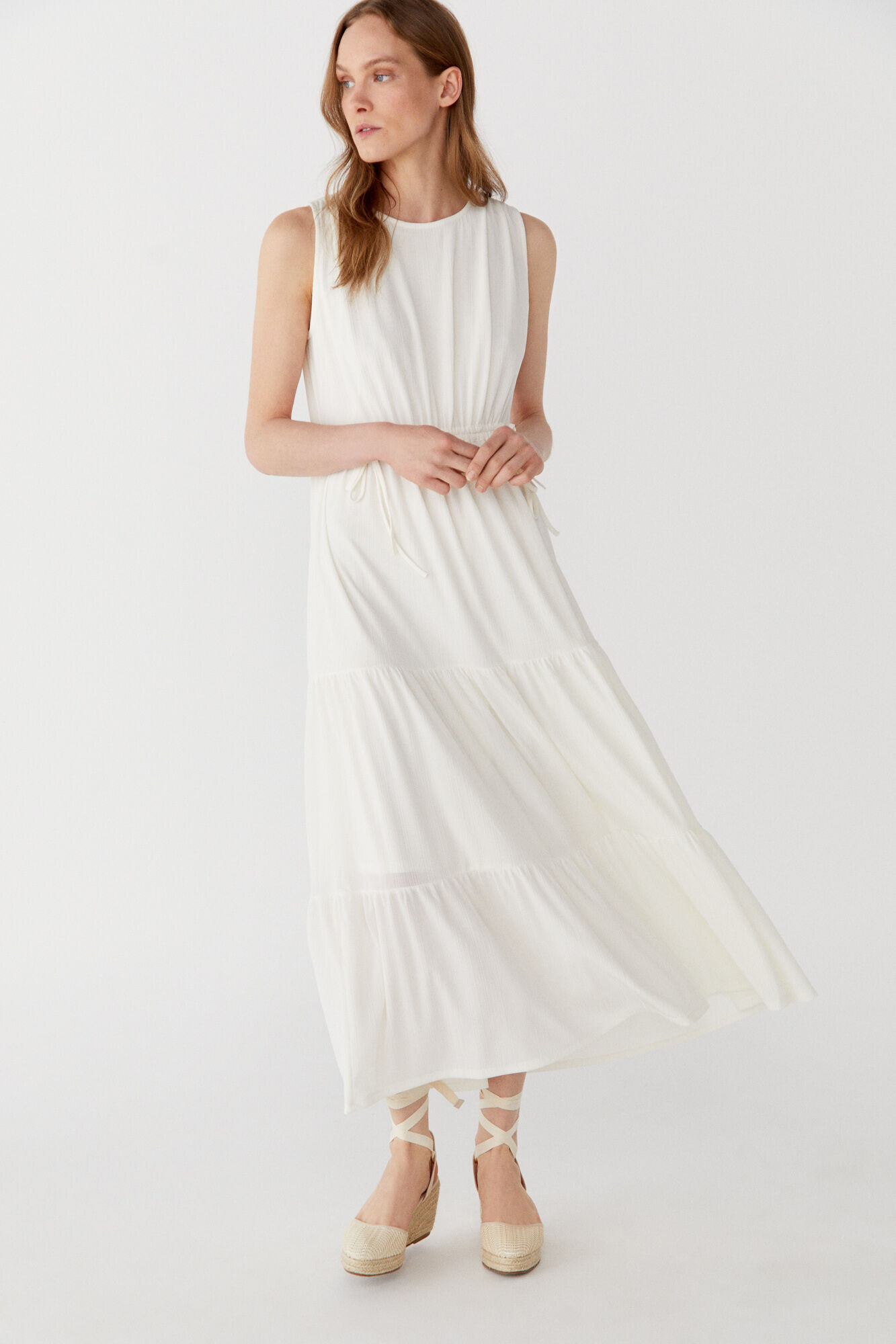White jersey knit dress discount