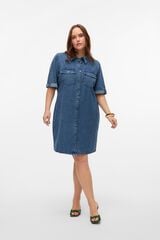 Vero Moda Curve Vestido jeans curto tamanhos grandes Azul