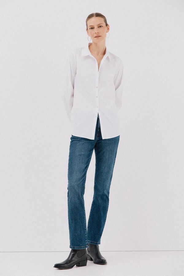 Cortefiel Poplin shirt White