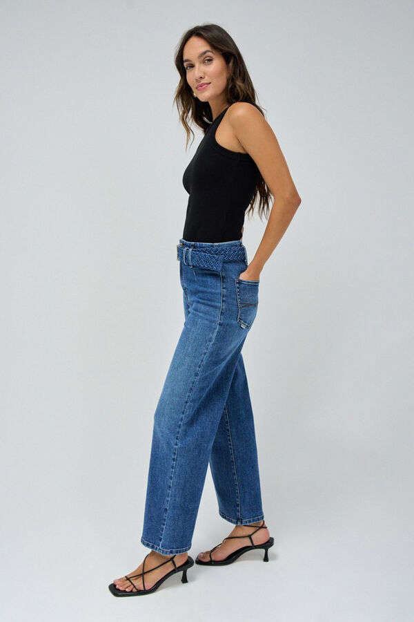 Cortefiel True jeans with wide belt Blue