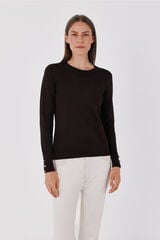 Cortefiel Round neck jumper Dark brown