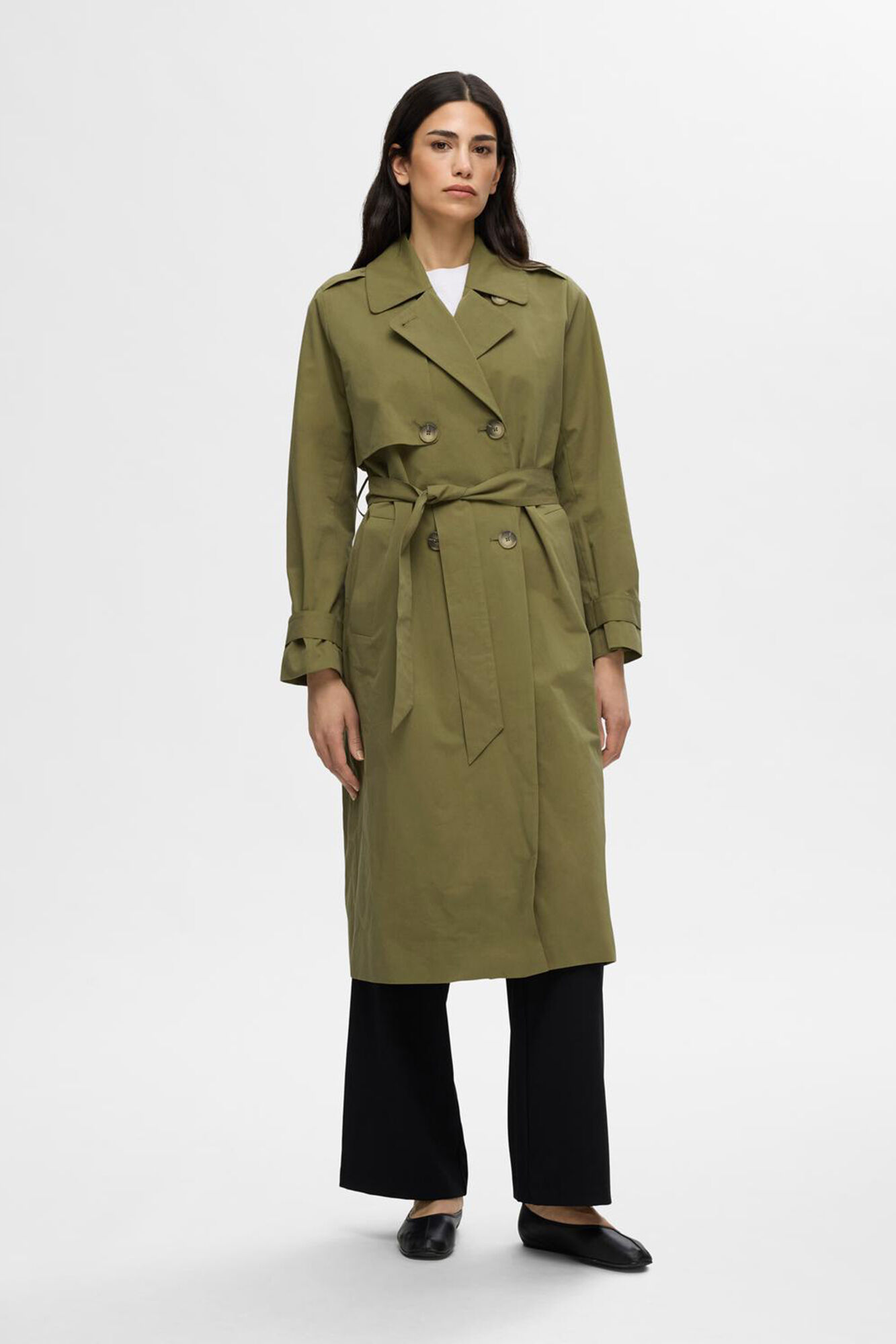 Long cotton trench coat womens sales