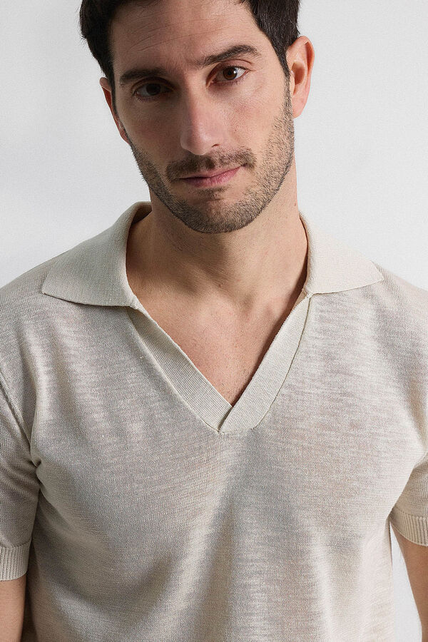 PuroEGO Camisa polo de malha camisola Cinzento