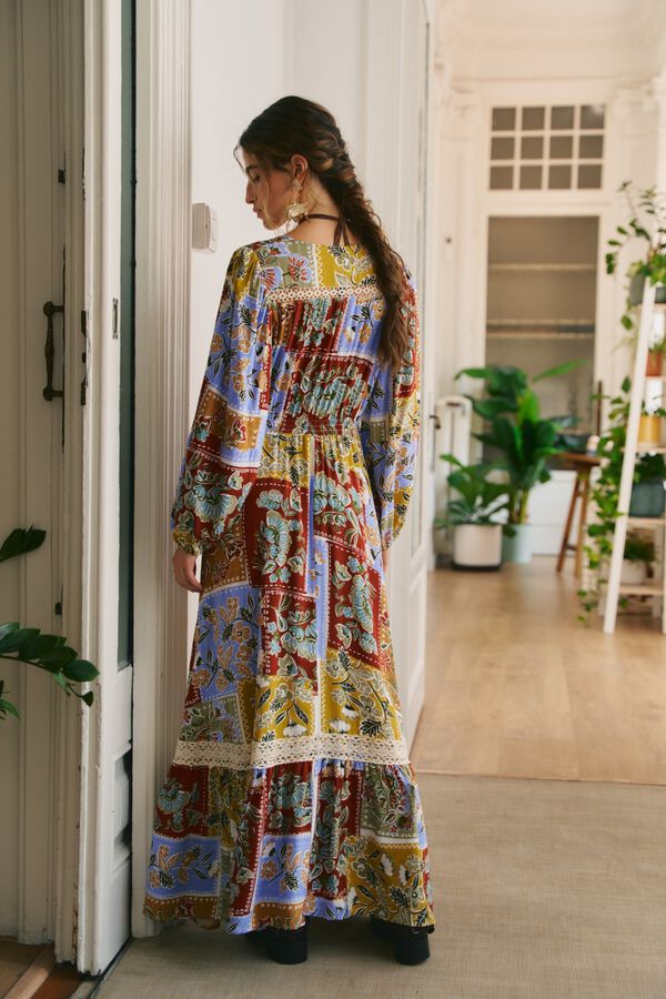 Jaase Vestido maxi Carmen Multicolorido