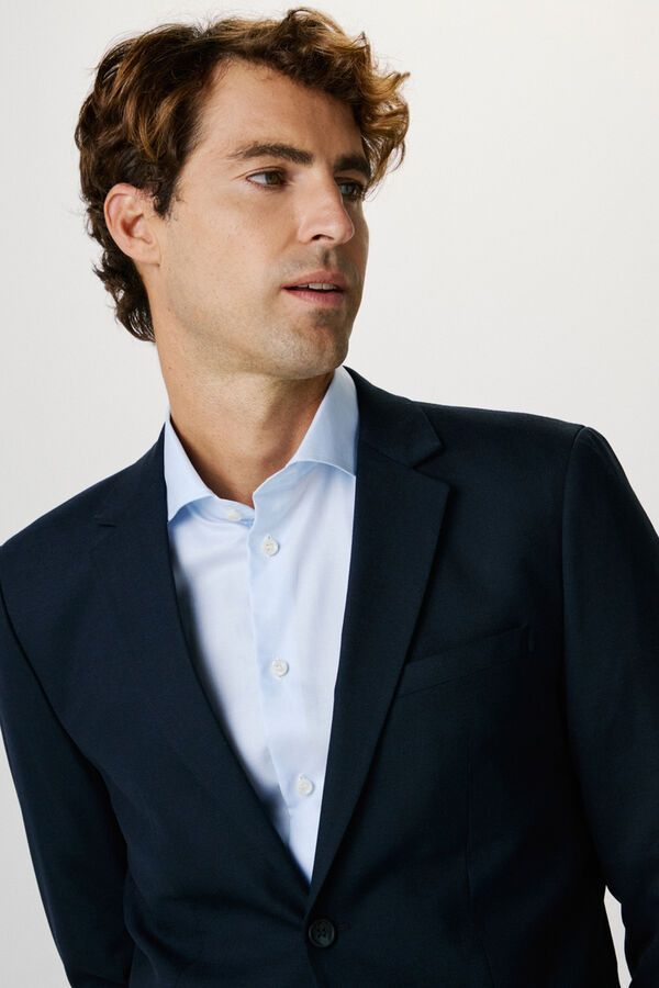 Selected Blazer Slim Fit com lã Azul